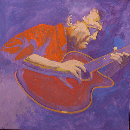 Jazz Painting - Chuck at the Jazz base by Lynn Millar