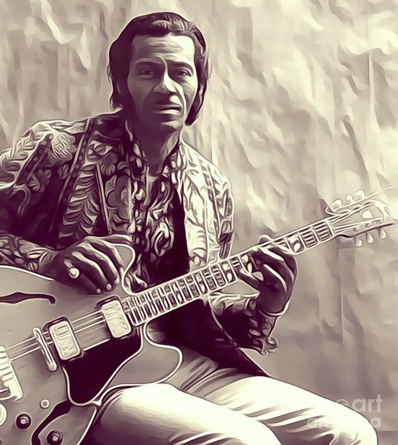 Chuck Berry, Music Legend Digital Art