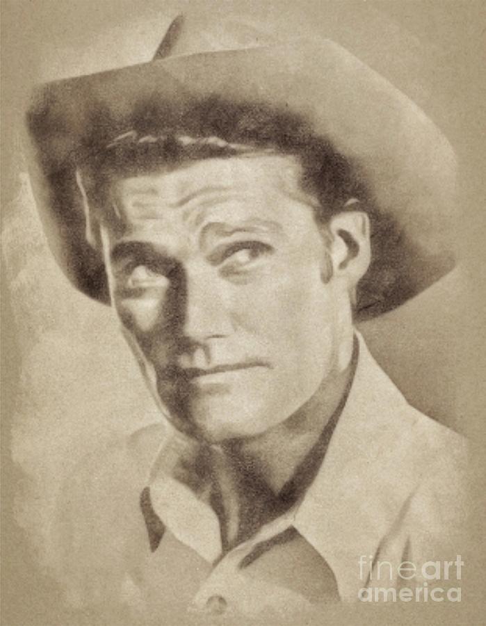 Chuck Connors, Vintage Actor By John Springfield Drawing
