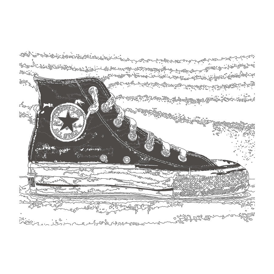 Chuck Taylor High Tops Drawing by Michael Lax - Pixels