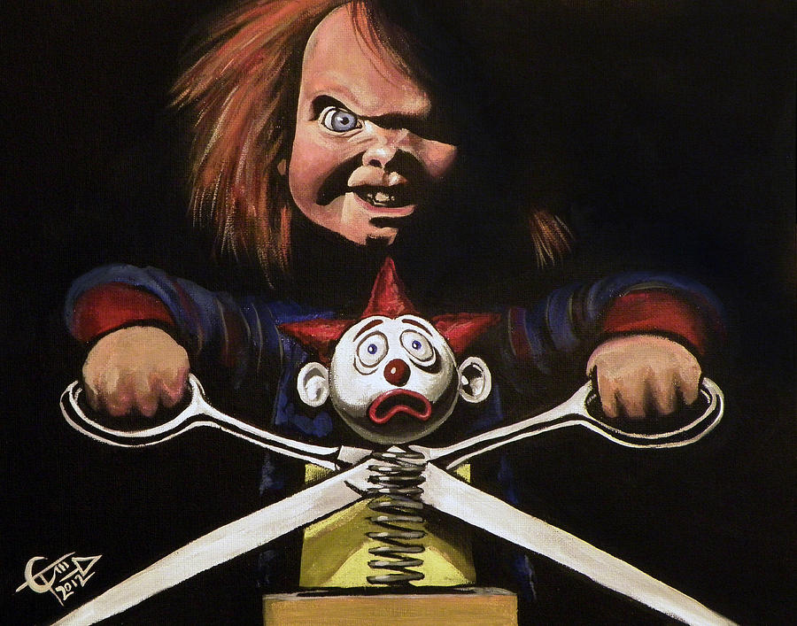Doll Painting - Chucky by Tom Carlton