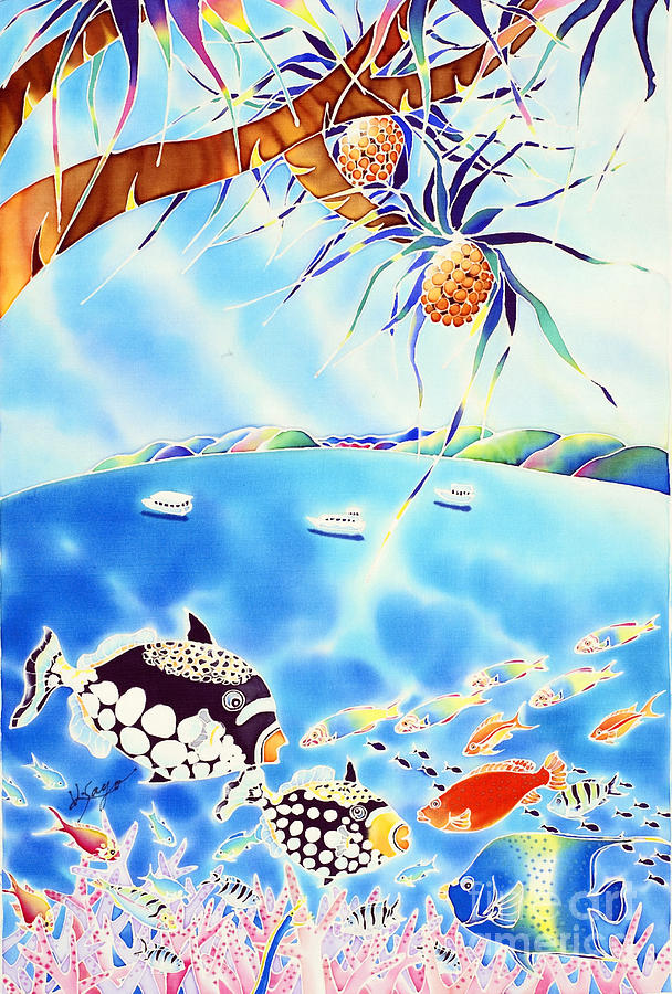Fish Painting - Churaumi paradise by Hisayo OHTA