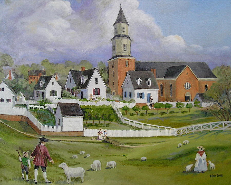 Church Across the Meadow Painting by Ebb Pate - Fine Art America