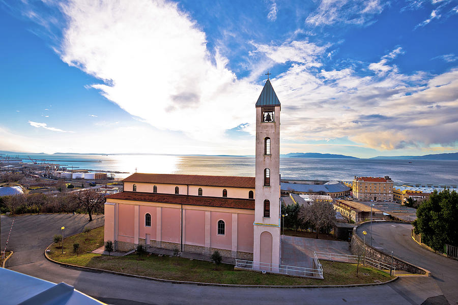 Church and coastline in Rijeka Photograph by Brch Photography