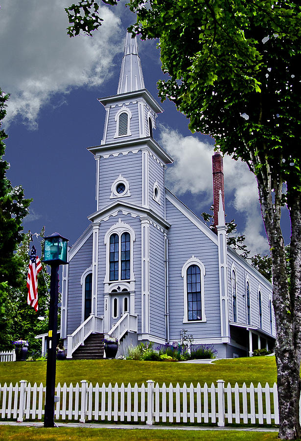 Church and Flag Photograph by Dale Stillman