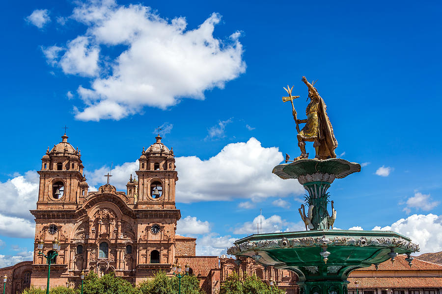 Church and Fountain in Cusco Peru Photograph by Jess Kraft