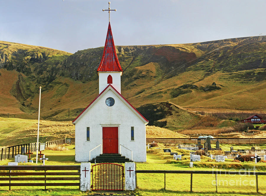 Reyniskirkja Church and Graveyard  Iceland  6928 Photograph by Jack Schultz