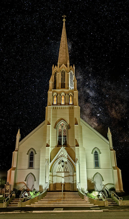 Church and Milky Way Photograph by Greg Nyquist