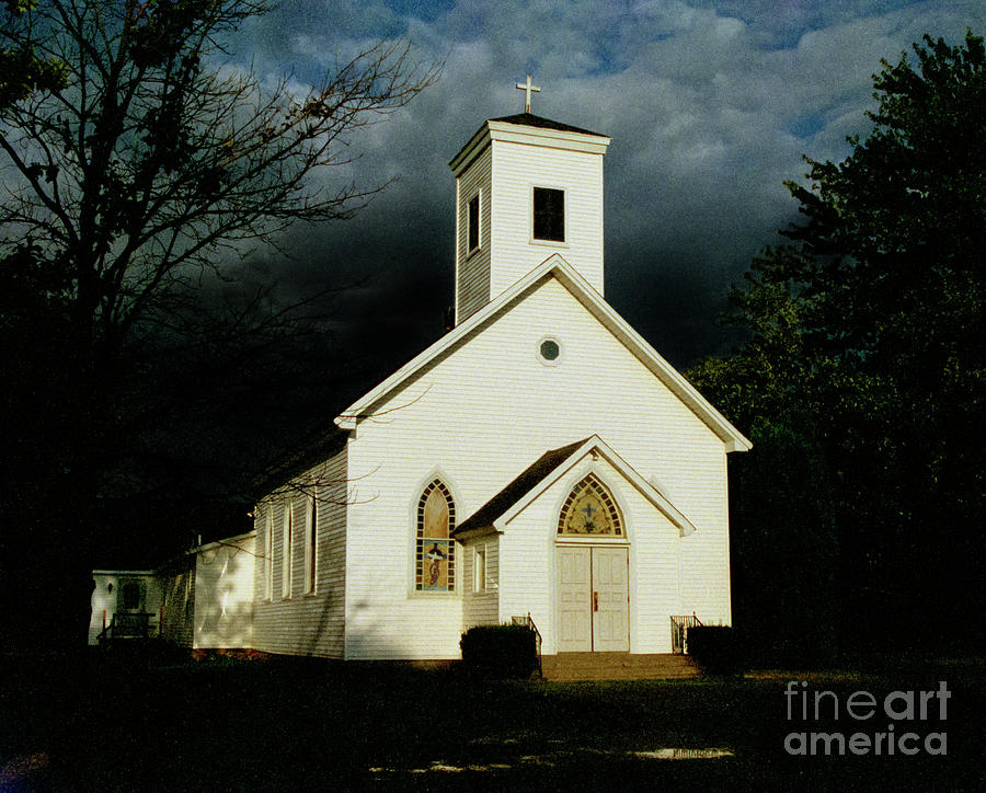 Church at Dusk Photograph by Tom Brickhouse