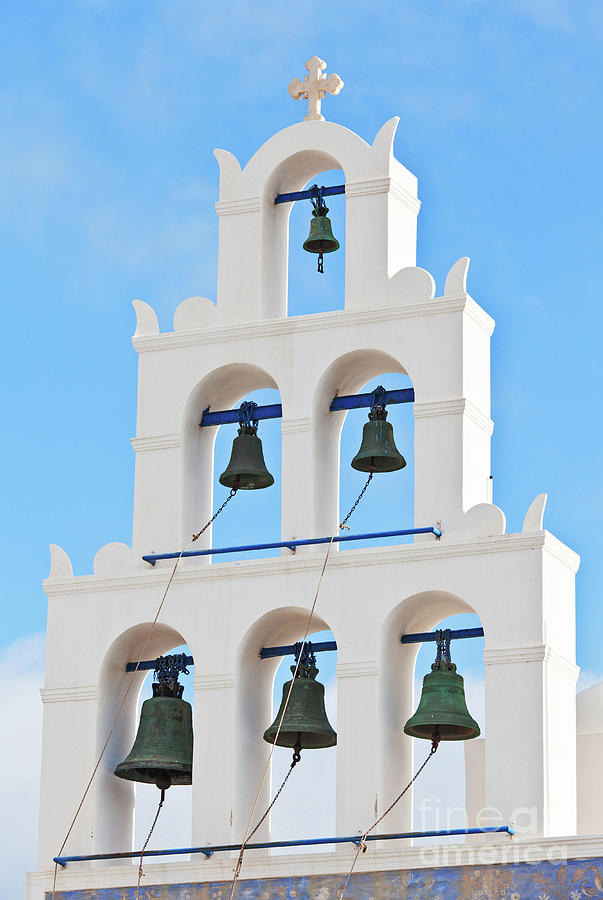 Church Bell In Santorini Photograph by Gualtiero Boffi
