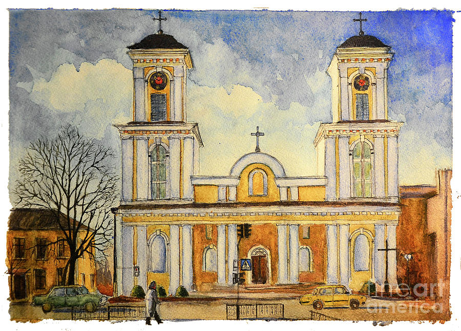Church Catholic Watercolor Painting Nick Bakhur 