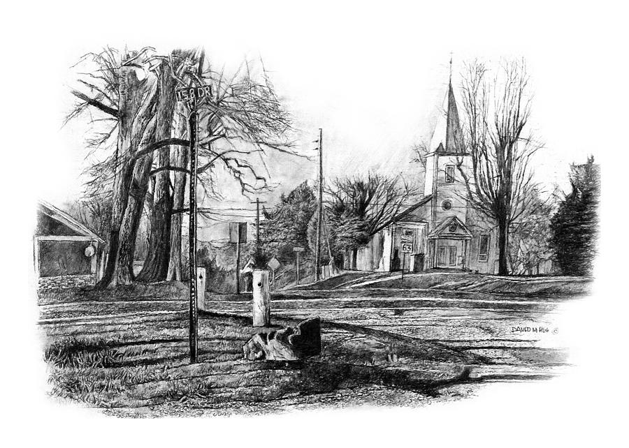 Prairie Creek Baptist Church Drawing by David M Pigg | Fine Art America