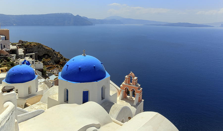 Church domes in Oia, Santorini, Greece Photograph by Elenarts - Elena Duvernay photo