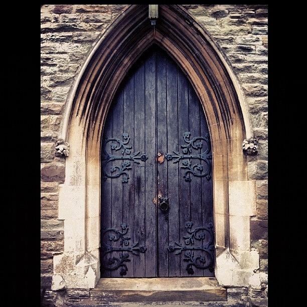Antique Photograph - #church #door #ornate #lock #hinge by Boo Mason