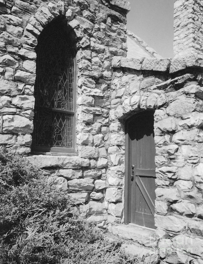Black And White Photograph - Church Doors by Cat Rondeau