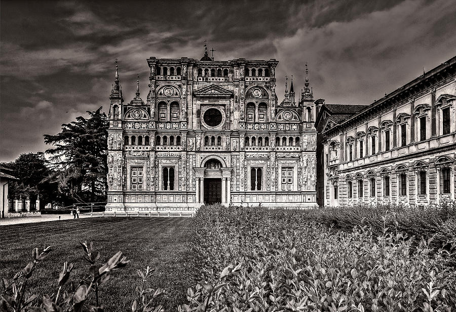 Church facade in B and W Photograph by Roberto Pagani