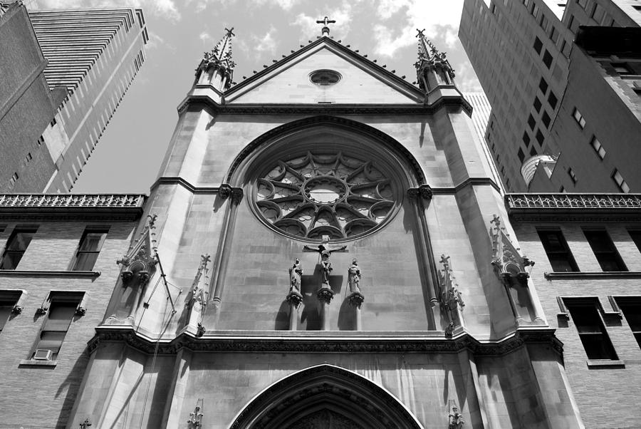 Architecture Photograph - Church Facade in NYC by Matt Quest