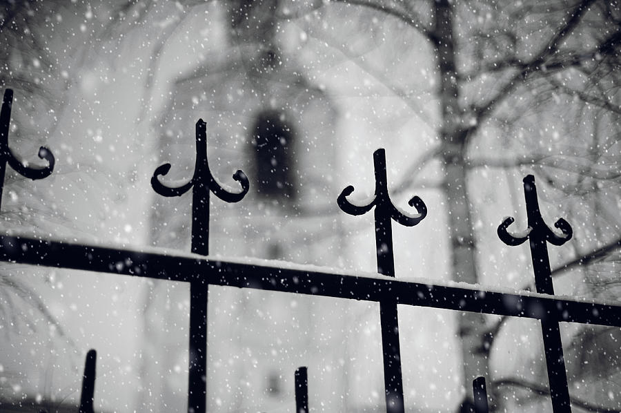 Church Fence. Snowy Days in Moscow Photograph by Jenny Rainbow
