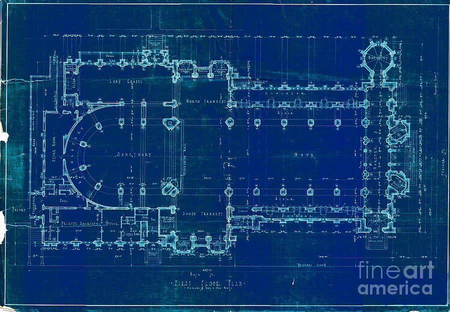 Architecture Digital Art - Church Floor Plan by Ulli Karner