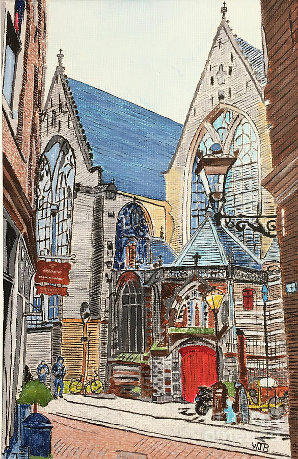 Church in Amsterdam Painting by William Bowers