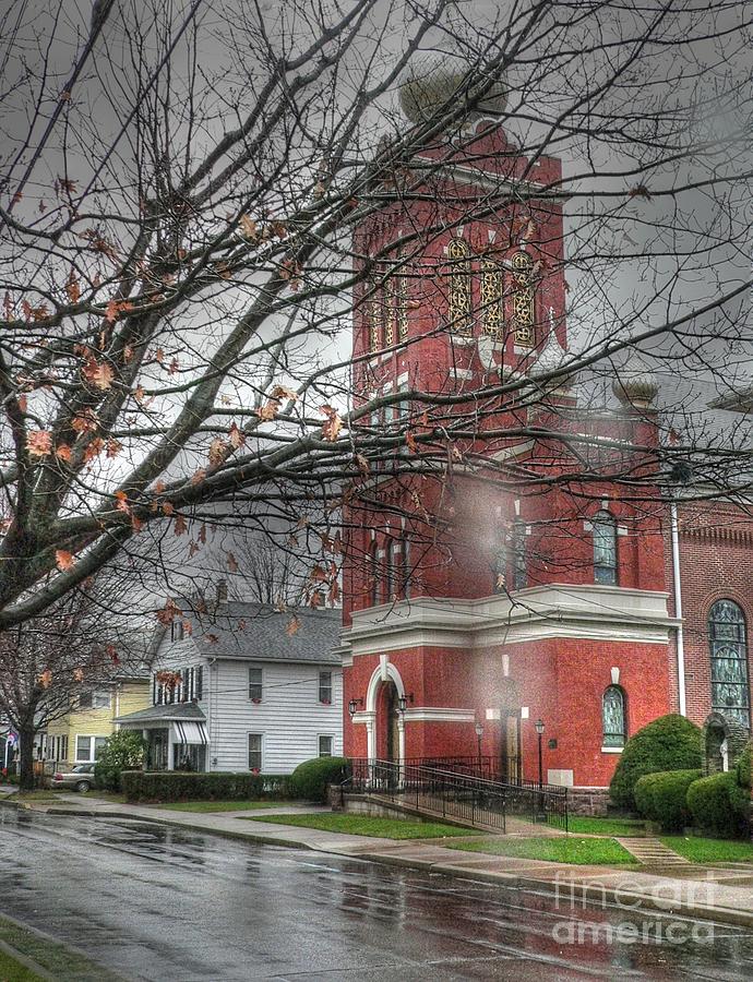 Church in rain Photograph by David Bearden