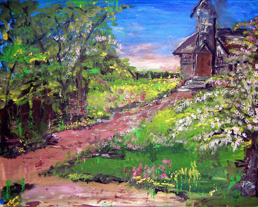 Tree Painting - Church in the Woods by Colleen Ranney