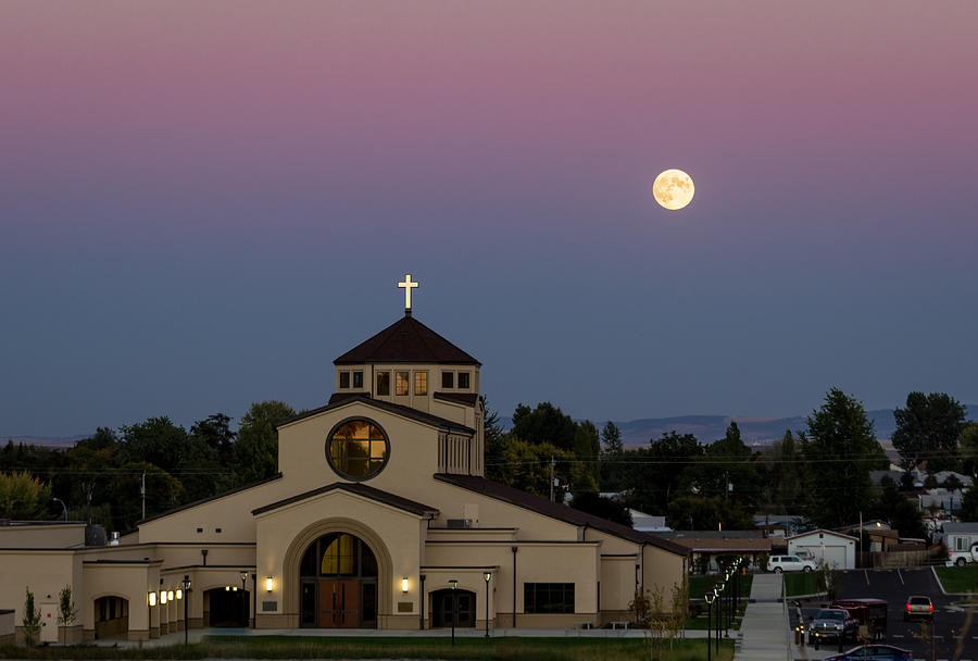 Church Moon Photograph by Brad Stinson