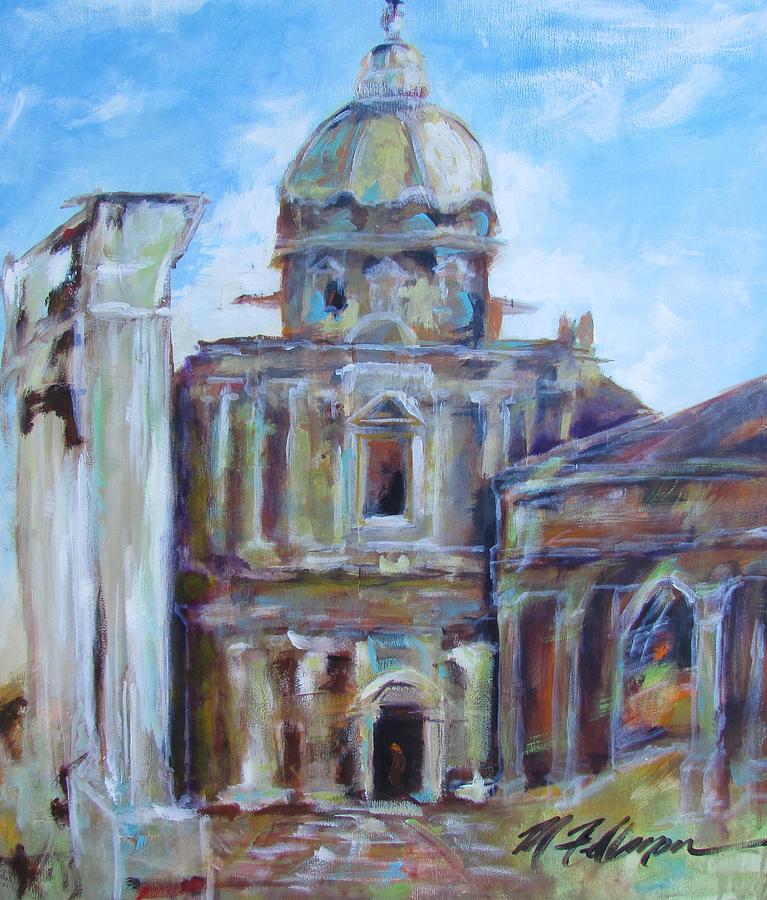 Landscape Painting - Church Of Old by Mimi Fellman