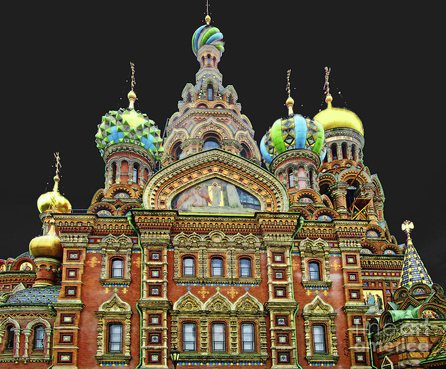 Church of Our Savior of Spilled Blood-Night Photograph by Linda Parker