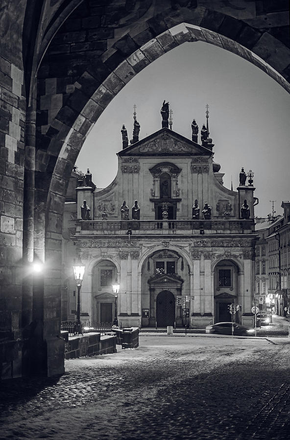 Church of St. Salvador 1. Prague. Monochrome Photograph by Jenny Rainbow