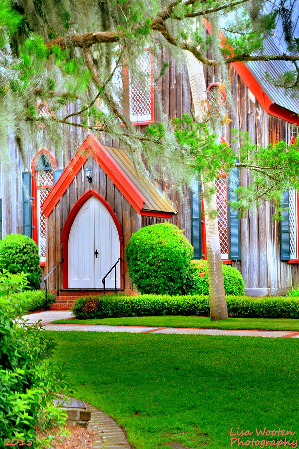 Tree Photograph - Church of the Cross Entrance H D R by Lisa Wooten
