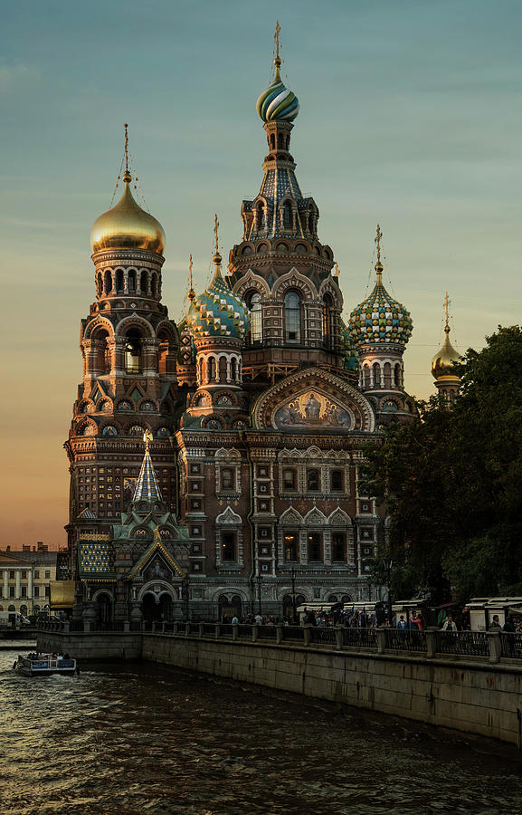 Church of the Savior on Spilled Blood at sunset Photograph by Jaroslaw Blaminsky