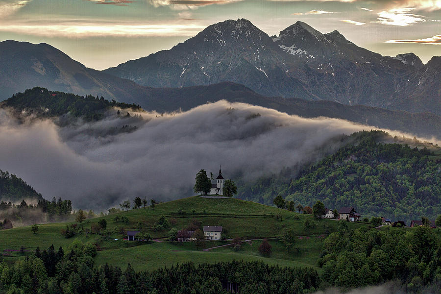 Church on a Hillside - Slovenia Photograph by Stuart Litoff