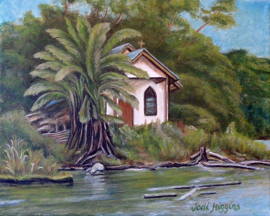 Church on Borneo River Painting by Jodi Higgins