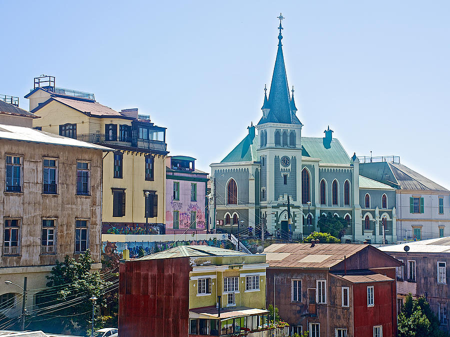 Church on Hillside of Valparaiso-Chile Photograph by Ruth Hager - Fine ...