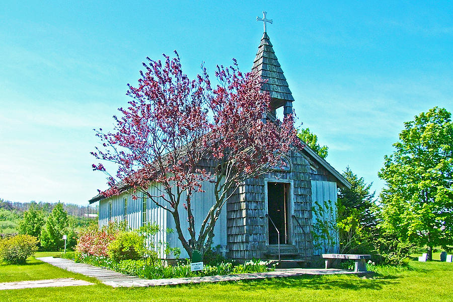 Michigan Photograph - Church on the Hill of White Pine Village-Michigan by Ruth Hager