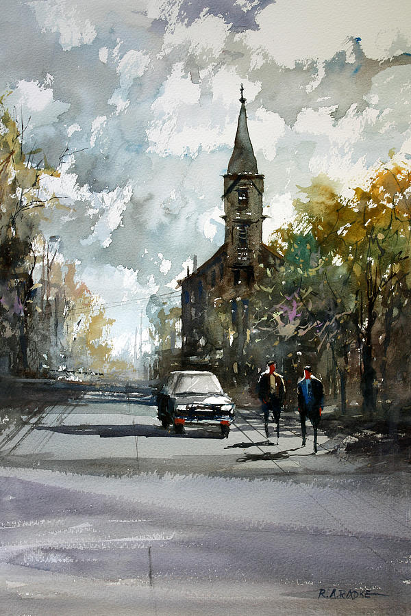 Impressionism Painting - Church on the Hill by Ryan Radke