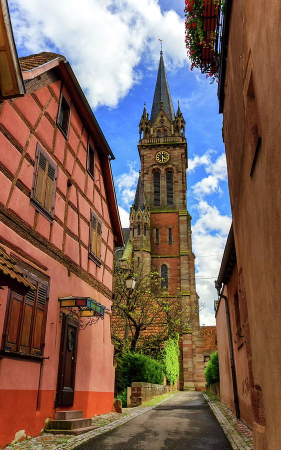 Church Saint-Etienne in Dambach-la-ville, Alsace, France Photograph by Elenarts - Elena Duvernay photo
