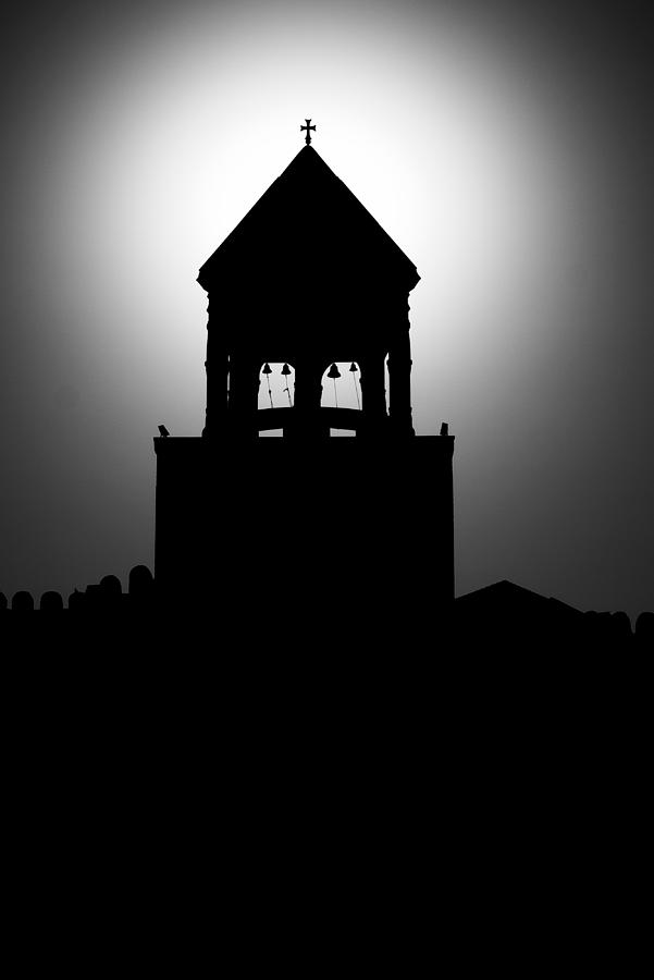 Church silhouette bw Photograph by Ivan Slosar