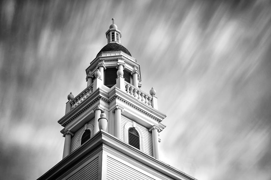 Church Steeple in Black and White Photograph by Matt Hammerstein