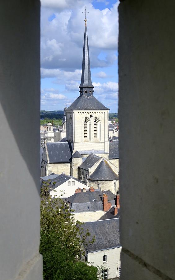 Church Steeple in Saumur Photograph by Dave Mills