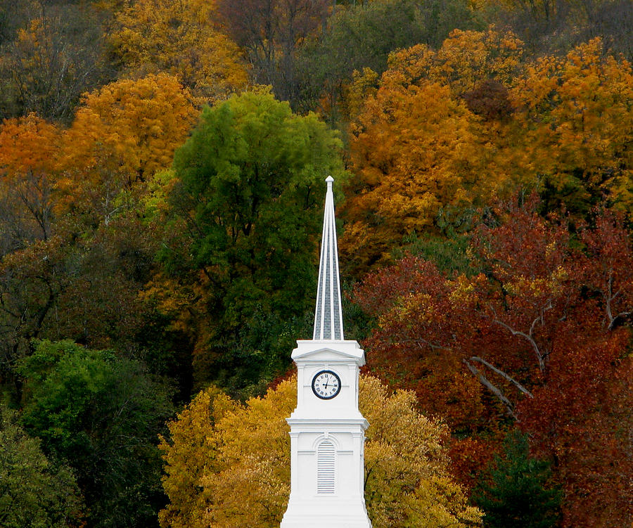 Fall Photograph - Church Steeple by Martie DAndrea