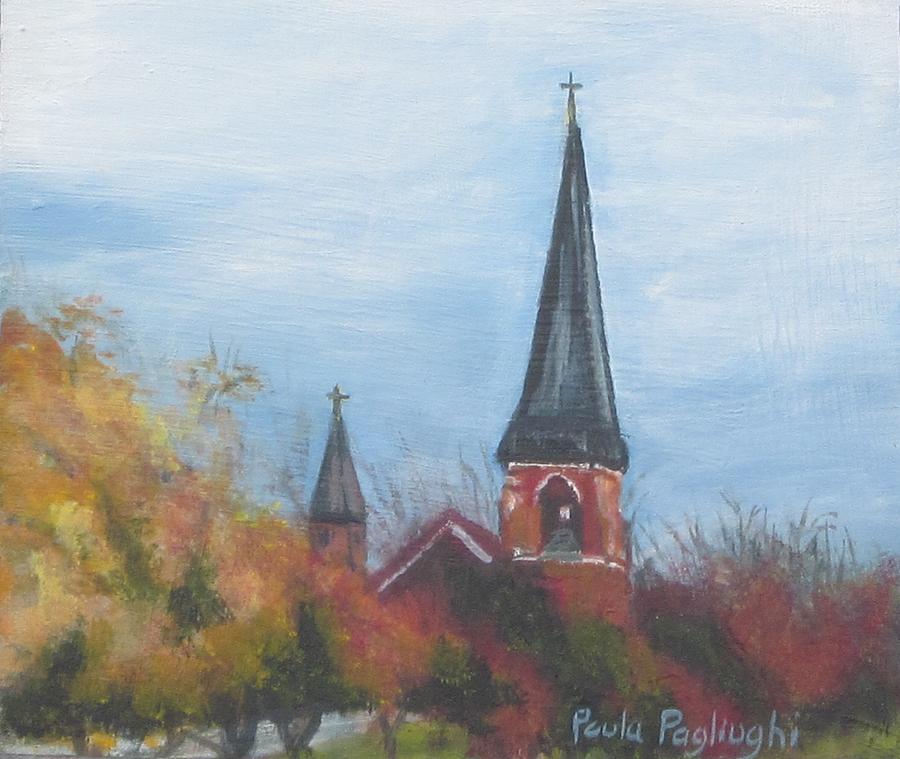 Church Steeple Painting by Paula Pagliughi