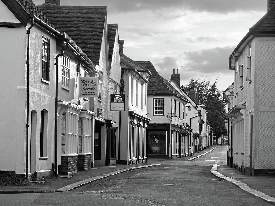 Church Street Sawbridgeworth in Black and White Photograph by Gill Billington