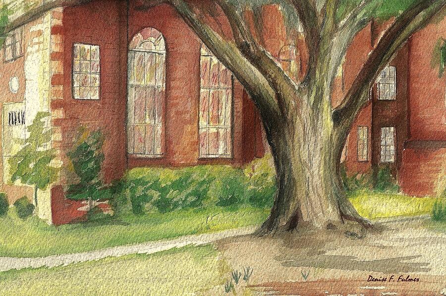 Church Tree Painting by Denise F Fulmer
