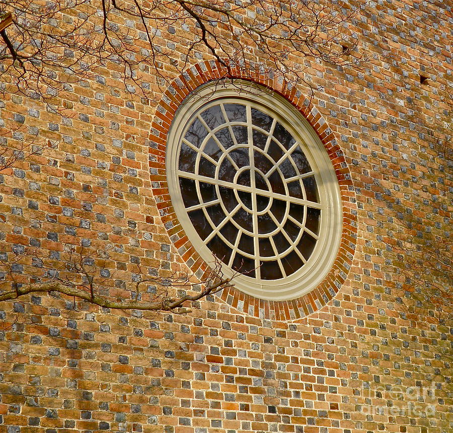 Brick Photograph - Church Window and Shadows by Eugene Desaulniers