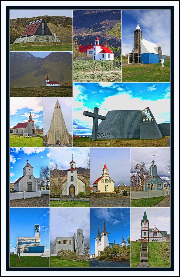 Churches of Iceland Collage # 2 Photograph by Allen Beatty