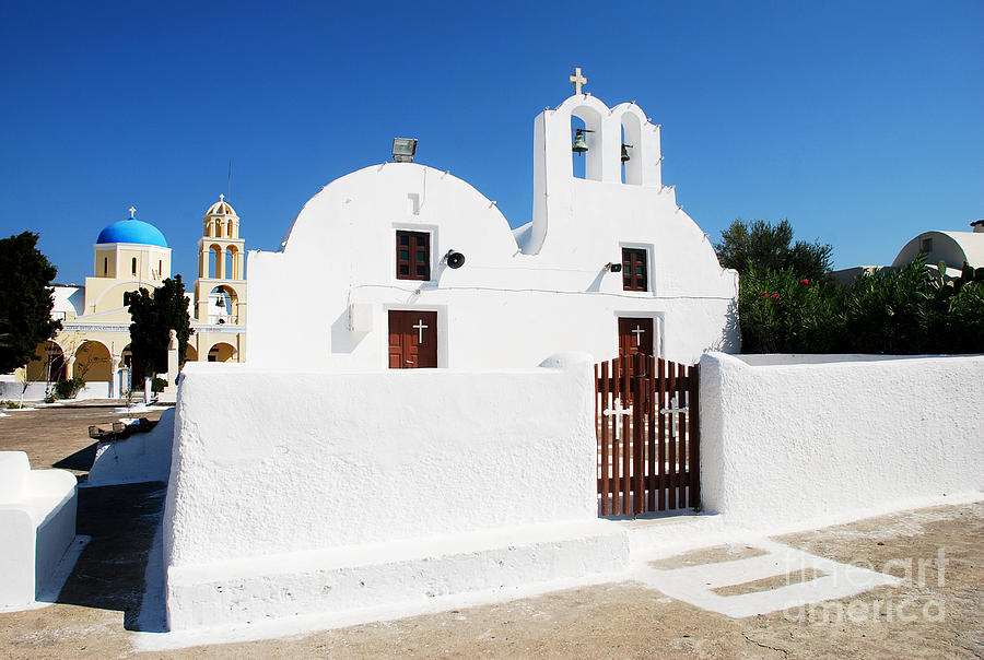 Churches On Santorini Greece Island Photograph