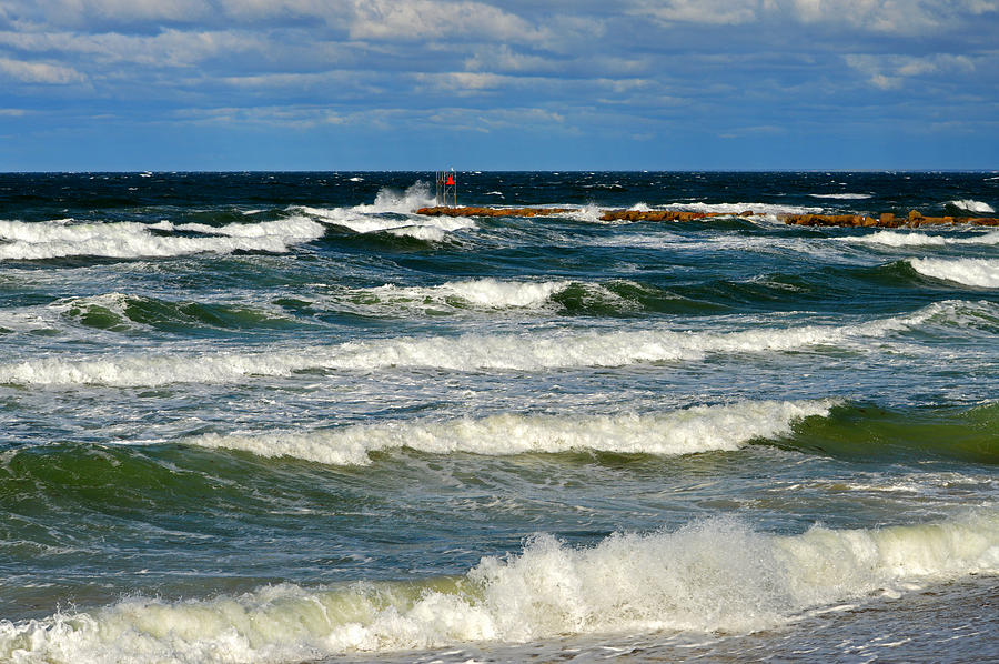 Churning Sea at Sesuit Harbor - Cape Cod Photograph by Dianne Cowen Cape Cod Photography