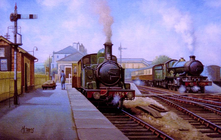 Churston station 1956. Painting by Mike Jeffries
